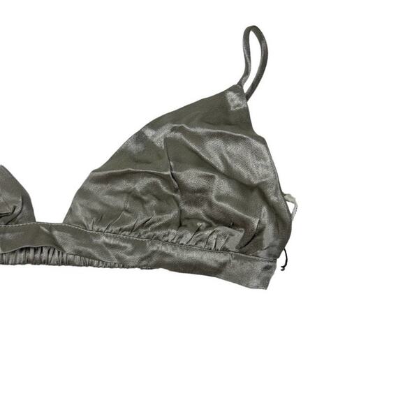 $70 NWT DISSH Bobby Pewter Silver Satin Bralette - 6 - Picture 6 of 9